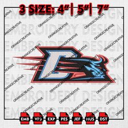 DePaul Blue Demons NCAA Mascot Emb files, NCAA Embroidery Designs, 3 size, NCAA DePaul Blue Machine Embroidery Digital