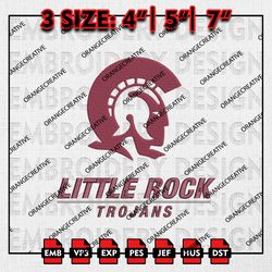Little Rock Trojans NCAA Logo Emb files, NCAA Embroidery Designs, 3 size, NCAA Little Rock Machine Embroidery Digital