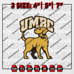 UMBC Retrievers Irish Logo Emb files, NCAA Embroidery Designs, 3 size, NCAA UMBC Retrievers Machine Embroidery Digital