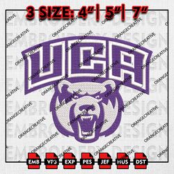 Central Arkansas Bears Mascot Logo Emb files, NCAA Embroidery Designs, 3 size, NCAA Team Machine Embroidery Digital