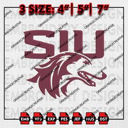 Southern Illinois Salukis NCAA Logo Emb files, NCAA Embroidery Designs, 3 size, NCAA Southern Machine Embroidery Digital