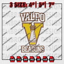 Valparaiso Beacons NCAA Logo Emb files, NCAA Embroidery Designs, 3 size, NCAA Valparaiso Machine Embroidery Digital