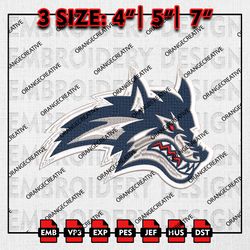 Stony Brook Seawolves Mascot Logo Emb files, NCAA Embroidery Designs, 3 size, NCAA Team Machine Embroidery Digital