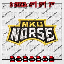 Northern Kentucky Norse Logo Bundle Emb files, NCAA Embroidery Designs, NCAA NKU Norse Machine Embroidery Digital