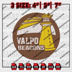 Valparaiso Beacons NCAA Logo Emb Design, NCAA Embroidery Files, NCAA Valparaiso Beacons 3 sizes Machine Embroidery