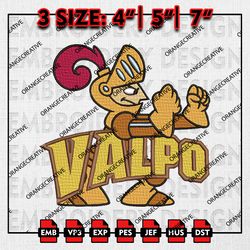 NCAA Valparaiso Beacons MascotLogo Emb Design, NCAA Embroidery Files, NCAA Valparaiso Beacons 3 sizes Machine Embroidery
