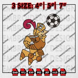 Valparaiso Crusaders Mascot Logo Emb Design, NCAA Embroidery Files, NCAA Valparaiso Crusaders 3 sizes Machine Embroidery