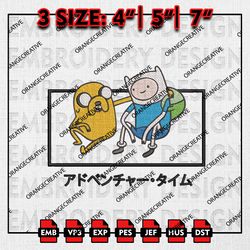 Finn and Jake Emb Design, Jake Adventure Time Embroidery Files, Machine Embroidery, Digital Download