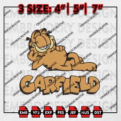 Garfiled The Cat Emb Design, Garfield Embroidery Files, Cartoon Machine Embroidery, Digital Download