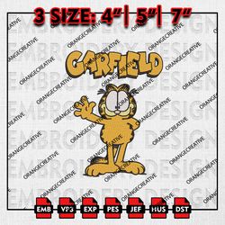 Funny Garfiled The Cat Emb Design, Garfield Embroidery Files, Cartoon Machine Embroidery, Digital Download