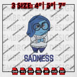Sadness Inside Out Emb Design, Family Trip Embroidery Files, Inside Out Characters Machine Embroidery, Digital Download