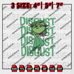 Disgust Inside Out Emb Design, Family Trip Embroidery Files, Inside Out Characters Machine Embroidery, Digital Download