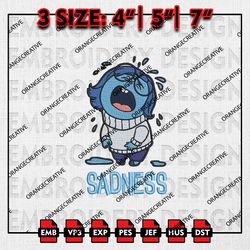 Crying Sadness Inside Out Emb Design, Family Trip Embroidery Files, Inside Out Machine Embroidery, Digital Download