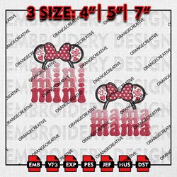 Bundle Mama Mimi Emb Files, Mothers Day Embroidery Design, Mimi Mouse,Mom Life Machine Embroidery File, Digital Download