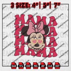Mini Mama Emb Files, Mothers Day Embroidery Design, Magical Mouse Mama Machine Embroidery File, Digital Download
