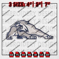 New Hampshire Wildcats Mascot Logo Emb Design, NCAA Embroidery Files, NCAA New Hampshire Logo 3 sizes Machine Embroidery