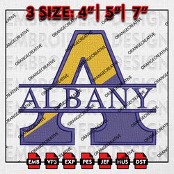 NCAA UAlbany Great Danes Word Logo Emb Design, NCAA Embroidery Files, UAlbany Logo 3 sizes Machine Embroidery