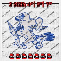 Air Force Falcons NCAA Emb Design, NCAA Embroidery Files, NCAA Air Force Falcons Team 3 sizes Machine Embroidery