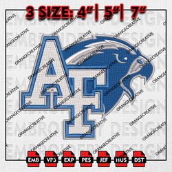Air Force Falcons Team Logo Emb Design, NCAA Embroidery Files, NCAA Air Force Falcons Team 3 sizes Machine Embroidery
