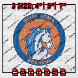Boise State Broncos Logo Emb Design, NCAA Embroidery Files, NCAA Boise State Broncos Team 3 sizes Machine Embroidery