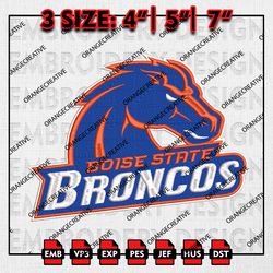 NCAA Boise State Broncos Emb Design, NCAA Embroidery Files, NCAA Boise State Broncos Team 3 sizes Machine Embroidery