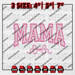 Coquette Mom Emb Files, Mothers Day Embroidery Design, Soft Girl Era Shirt, Ribbon, Mom Machine Embroidery File