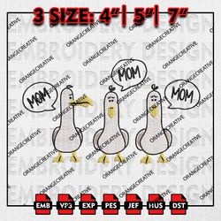 Funny Finding Nemo Seagulls Mom Emb Files, Mothers Day Embroidery Designs, Mama Gift Ideas, Mom Machine Embroidery File