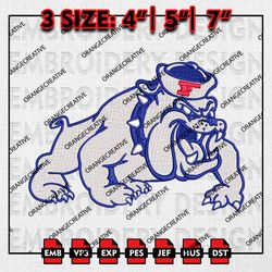 NCAA Fresno State Bulldogs Emb Design, NCAA Embroidery Files, NCAA Fresno State Mascot Logo 3 sizes Machine Embroidery