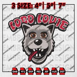 New Mexico Lobos Mascot Logo Emb Design, NCAA Embroidery Files, NCAA New Mexico Lobos Team 3 sizes Machine Embroidery