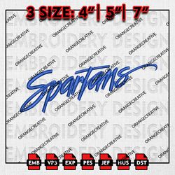 San Jose State Spartans Word Logo Emb Design, NCAA Embroidery Files, NCAA San Jose State Team 3 sizes Machine Embroidery