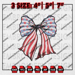 Coquette 4th Of July Embroidery Files, American Girly Embroidery Designs