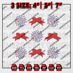 Coquette 4th Of July Embroidery Files, American Girl, 4th of July Embroidery Designs