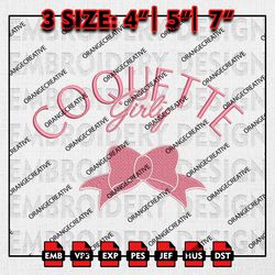 Coquette Girly Embroidery Files, Social Club, Ribbon Embroidery Designs