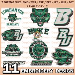11 Binghamton Bearcats Logo Bundle Emb files, NCAA Bundle Embroidery Designs, NCAA Logo Machine Embroidery Digital