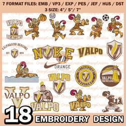18 Valparaiso Beacons Logo Bundle Emb files, NCAA Bundle Embroidery Designs, NCAA Logo Machine Embroidery Digital