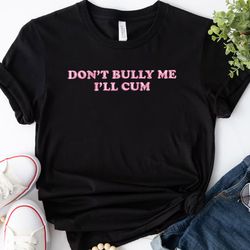 Don't Bully Me I'll Cum Embroidered Tshirt, Funny Quote Embroidered Sweatshirt, Embroidered Hoodie, Gift For Her