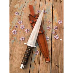 Large Dagger Knife Custom Handmade Knife Carbon Steel Hunting Dagger Survival Outdoor Camping Knife Gift For Him