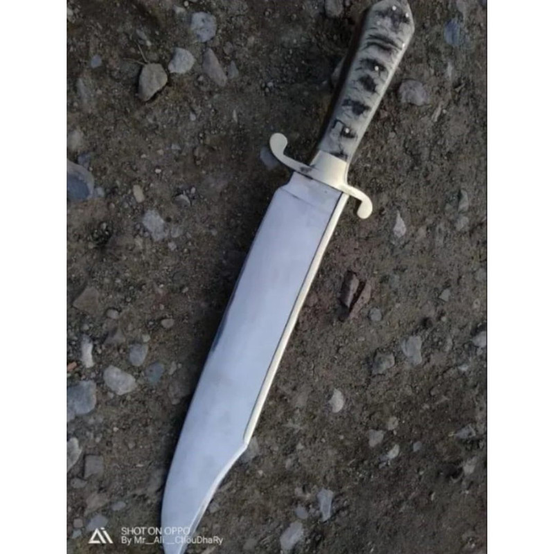 Ram Horn Handle Custom Handmade Bowie Knife Full Tang Hunting Bowie Survival Knife Gift For Him Knife Gift Special Knife (2).jpg