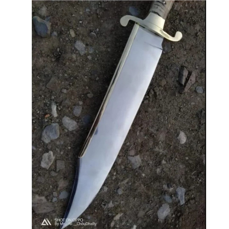 Ram Horn Handle Custom Handmade Bowie Knife Full Tang Hunting Bowie Survival Knife Gift For Him Knife Gift Special Knife (4).jpg