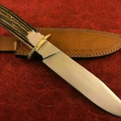 stag handle bowie knife fixed blade knife custom handmade bowie survival outdoor gift for him new bowie knife survival