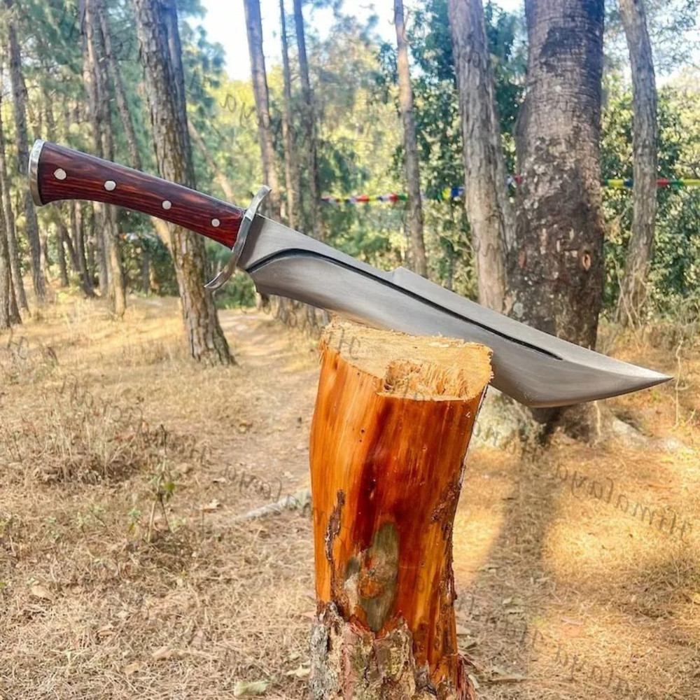 Full Tang Bowie Knife Custom Handmade Hunting Survival Outdoor Knife Carbon Tactical Machete Knife Survival Bowie Knife (10).jpg