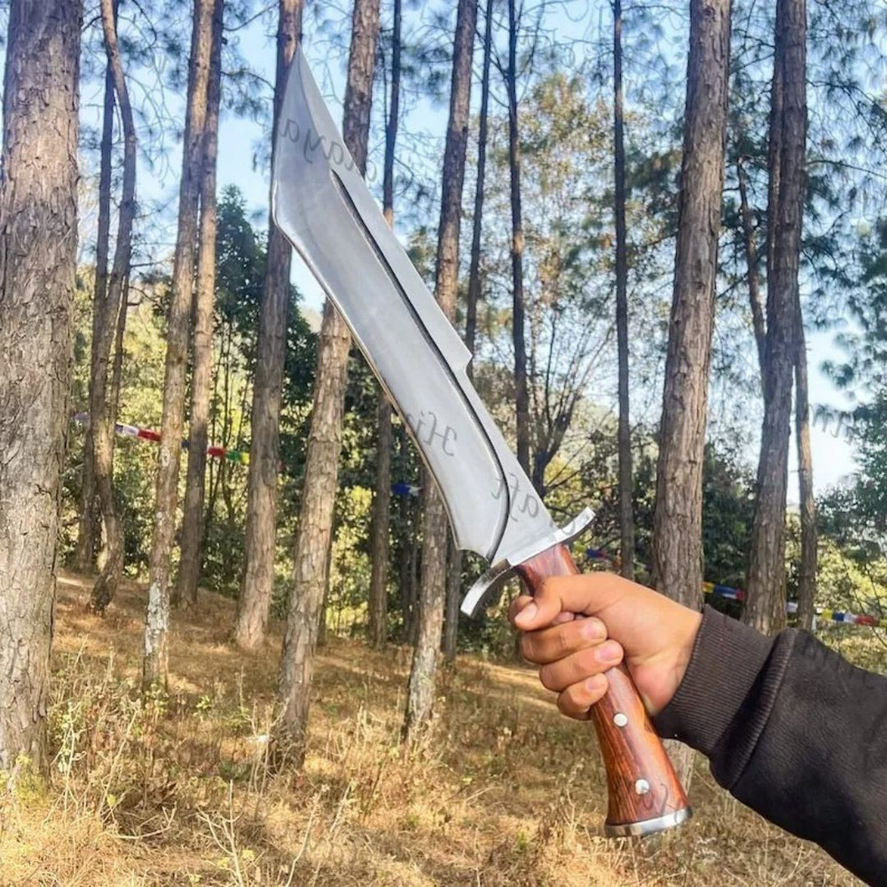 Full Tang Bowie Knife Custom Handmade Hunting Survival Outdoor Knife Carbon Tactical Machete Knife Survival Bowie Knife (6).jpg