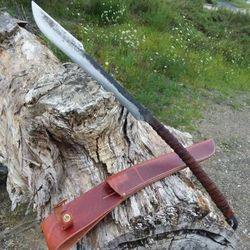 custom handmade carbon steel full tang sword viking outdoor machete knife forged sword unique hunter viking sword