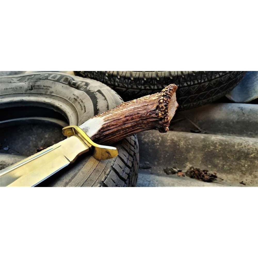 Stag Crown Bowie Knife D2 Tool Steel Hunting Bowie Knife Mirror Polished Blade (2).jpg