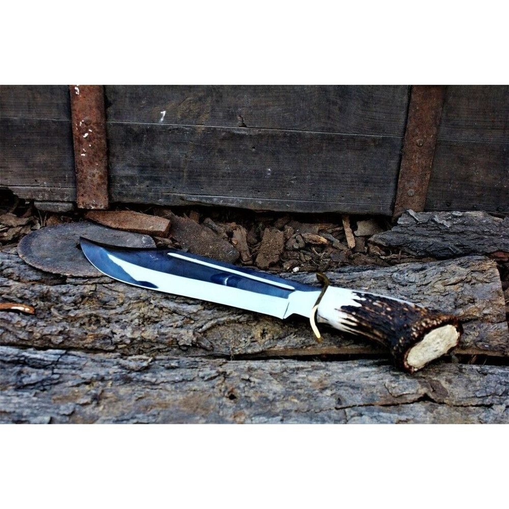 Stag Crown Bowie Knife D2 Tool Steel Hunting Bowie Knife Mirror Polished Blade (4).jpg