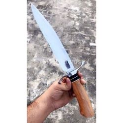 custom handmade hunting bowie knife d2 tool steel mirror polished survival knife