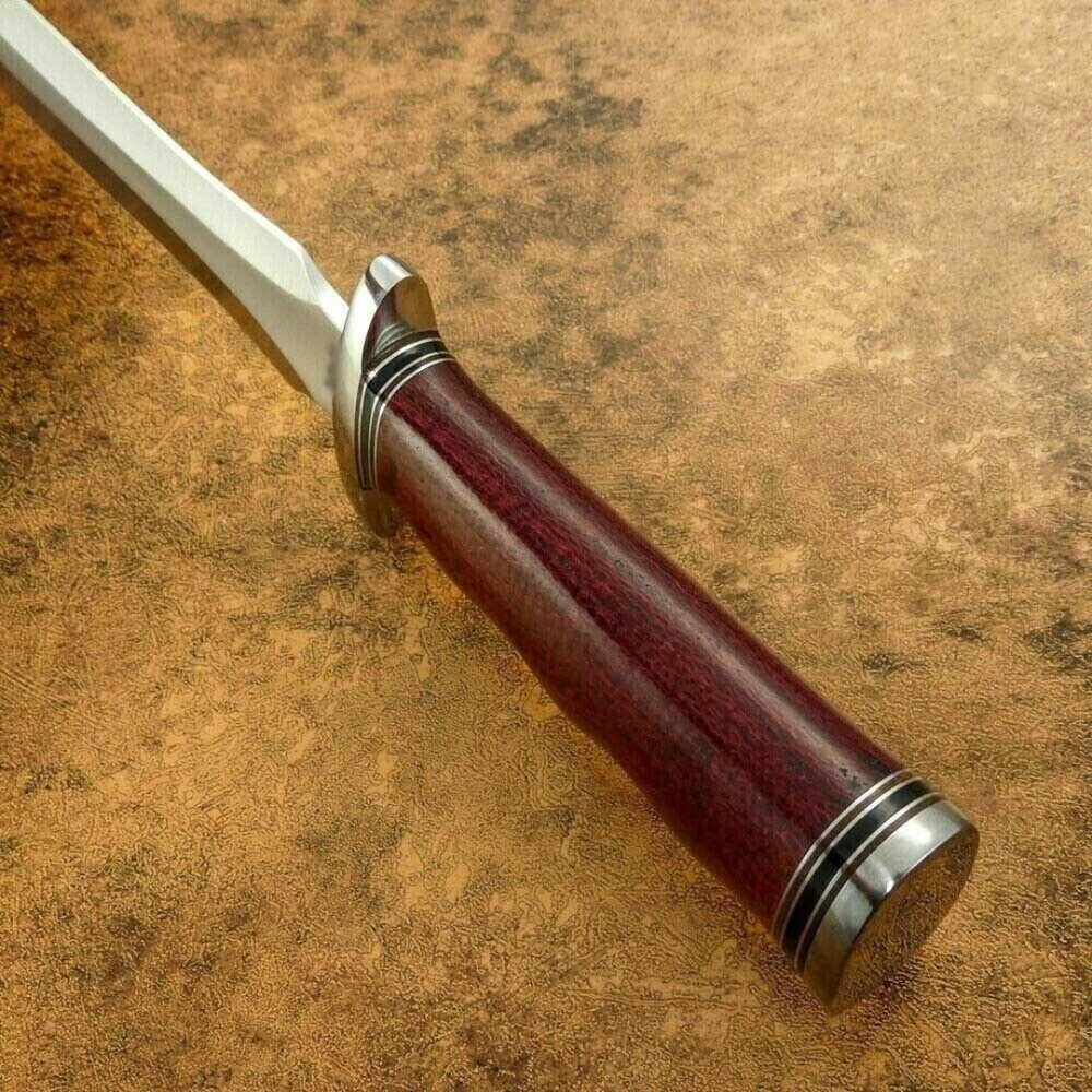 Toothpick Bowie Knife Custom Handmade Bowie Survival Knife Outdoor Hunting D2 (2).jpg