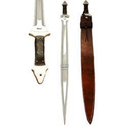 double edged mirror polished sword custom handmade sword d2 tool steel hunting