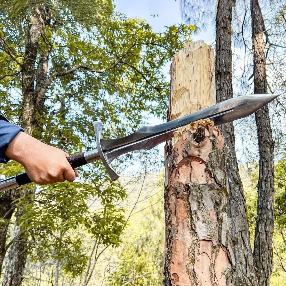 Custom Handmade Sword Double Edged Sword D2 Tool Steel Viking Outdoor Sword Edge (3).jpg