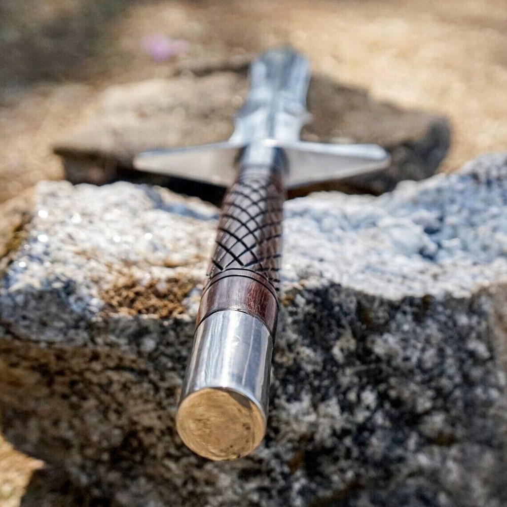 Custom Handmade Sword Double Edged Sword D2 Tool Steel Viking Outdoor Sword Edge (4).jpg